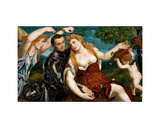 Allegory of Mars, Venus, and Cupid, ca. 1560 Giclee-trykk av Paris Paschalinus Bordone Allegory of Mars, Venus, and Cupid, ca. 1560 Giclee-trykk av Paris Paschalinus Bordone