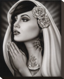 Tattooed Mary Stretched Canvas Print by  Spider (Artist)
