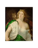 Lucretia and Her Husband, Lucius Tarquinius Collatinus, ca. 1515 Impressão giclée por called Titian, Workshop of Tiziano Vecellio