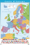 Carte de l'Europe - Edition en français Affiches