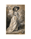 Chalk study of a Lady reproduction procédé giclée par Thomas Gainsborough