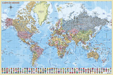 World Map - French Edition Kunstdrucke