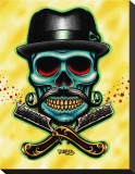 Barber Skull Stretched Canvas Print by Tyler Bredeweg