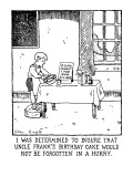 I Was Determined To Insure That Uncle Frank's Birthday Cake Would Not Be F… - New Yorker Cartoon Premium Giclee Print by Glen Baxter