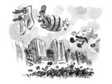 Uncle Sam in a barrel is a float in a parade. - New Yorker Cartoon Premium Giclee Print by Lee Lorenz