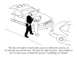 "You have the right to remain silent, you are a child of the universe, no …" - New Yorker Cartoon Premium Giclee Print by Michael Shaw