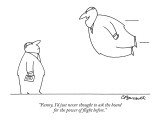 "Funny, I'd just never thought to ask the board for the power of flight be…" - New Yorker Cartoon Premium Giclee Print by Charles Barsotti