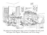 "It's going to be my first protest song, as soon as I can figure out some …" - New Yorker Cartoon Premium Giclee Print by Jack Ziegler