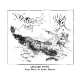 CROSSED PATHS-Icarus Meets the Ancient Mariner - New Yorker Cartoon Premium Giclee Print by Ronald Searle