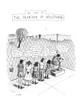 On Line At The Fountain Of Adulthood: "Watch as much TV as I want..." - New Yorker Cartoon Premium Giclee Print by Roz Chast