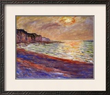 Beach at Pourville, Sunset, 1882 Framed Giclee Print by Claude Monet
