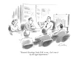 "'Season's Greetings' looks O.K. to me. Let's  run it by the legal departm…" - New Yorker Cartoon Premium Giclee Print by Mike Twohy