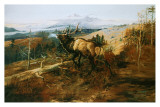 The Elk Poster by Charles Marion Russell