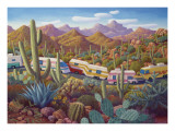 Caravanas en la tierra de los cactus Póster por Stephen Morath Caravanas en la tierra de los cactus Póster por Stephen Morath