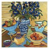 Blue and White with Oranges Póster por Suzanne Etienne Blue and White with Oranges Póster por Suzanne Etienne