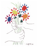 Hand With Bouquet Affiches van Pablo Picasso