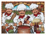 Three Happy Chefs Plakater af Janet Kruskamp Three Happy Chefs Plakater af Janet Kruskamp