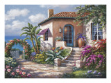 Coastal Cottage View Pôster por Sung Kim Coastal Cottage View Pôster por Sung Kim