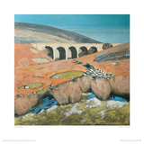 Yorkshire Landscape With Viaduct Giclee Print by Lydia Bauman
