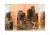 New Yorker & Cabs Giclee Print by Colin Ruffell