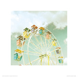 Fairground Wheel Giclee Print by Zee Longenecker