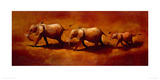 Three African Elephants Giclee Print by Jonathan Sanders