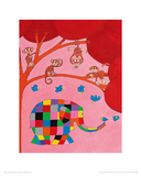 Elmer and the Monkeys Giclee Print by David Mckee