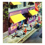 "Bicycle Tricks", June 18, 1955 Giclee Print by Thornton Utz