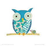Big Owl, Little Snail Giclée-Druck von Sarah Battle