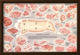 Pork Cuts Chart Estampe encadrée