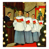 "Boys Christmas Choir", December 26, 1953 Giclee Print by Mead Schaeffer