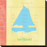 Vintage Toys Sailboat Leinwand von Paula Scaletta