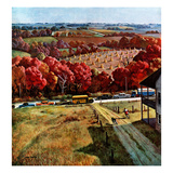 "Running to Meet the Bus", October 12, 1957 Reproduction procédé giclée par John Falter