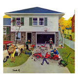 "Building a Go-Cart", October 18, 1958 Giclee Print by Thornton Utz