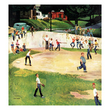 "Sandlot Homerun", July 6, 1957 Giclee Print by John Falter