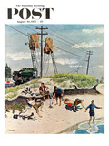 "Break Time" Saturday Evening Post Cover, August 10, 1957 Reproduction procédé giclée par Ben Kimberly Prins