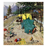 "Making Camp", July 19, 1958 Reproduction procédé giclée par Thornton Utz