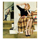 "Eavesdropping on Sister", February 9, 1957 Giclee Print by George Hughes