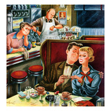 "Diner Engagement", July 15, 1950 Giclee Print by Constantin Alajalov