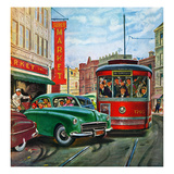 "Parallel Parking", April 1, 1950 Giclee Print by Thornton Utz