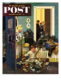 "Toddler Empties Purses" Saturday Evening Post Cover, November 22, 1952 reproduction procédé giclée par Stevan Dohanos