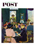 "Bridge Party" Saturday Evening Post Cover, November 28, 1953 Reproduction procédé giclée par George Hughes
