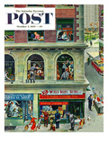 "World Series Scores" Saturday Evening Post Cover, October 2, 1954 Reproduction procédé giclée par Thornton Utz