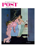 "Lighting Storm" Saturday Evening Post Cover, March 22, 1958 Giclee Print by M. Coburn Whitmore