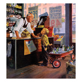 "Returning Bottles for Refund", March 28, 1959 Giclee Print by George Hughes