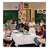 "Setting the Table", February 16, 1957 Giclee Print by Stevan Dohanos