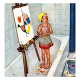 "Artist in the Bathtub", October 28, 1950 Giclee Print by Jack Welch
