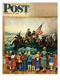 "Washington Crossing the Delaware" Saturday Evening Post Cover, February 24, 1951 reproduction procédé giclée par Stevan Dohanos