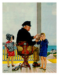 "Listening to the Sea", July 21, 1956 Giclee Print by John Falter