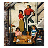 "Kittens in the Basement", January 8, 1955 Giclee Print by John Falter
